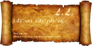 Lövei Lóránt névjegykártya